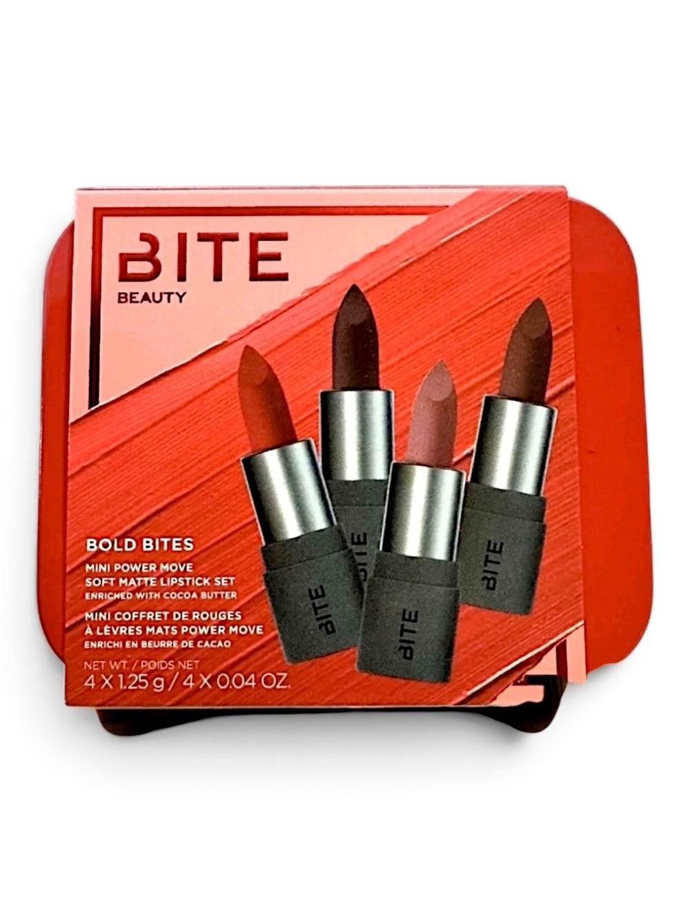 BITE Beauty Bold Bites Mini Power Move Matte Lipstick Set of 4 NIB
